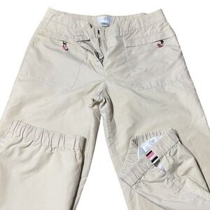 Ann Taylor Loft Beige Cargo Jogger Pants Striped Accents Size 4 120778